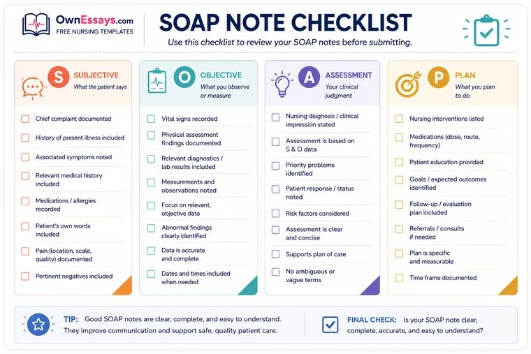 SOAP note checklist preview